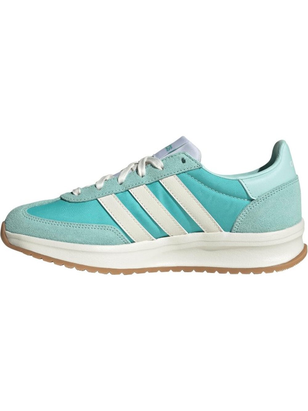 Womens Aqua Off White Rubber Run 70s Lace-Up Closure Breathable Athletic Shoes